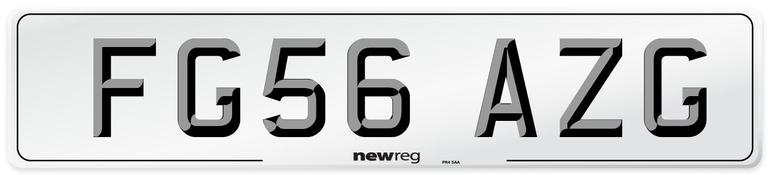FG56 AZG Number Plate from New Reg
